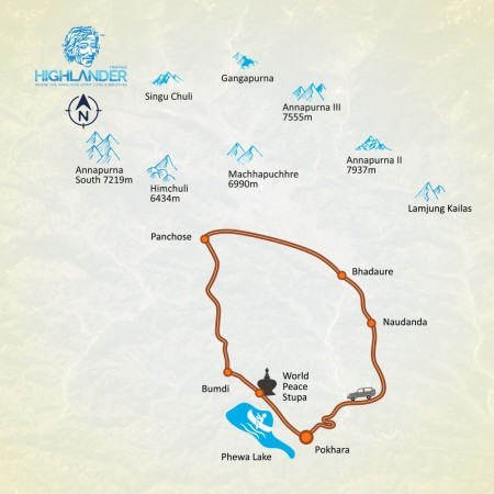 Around Pokhara map