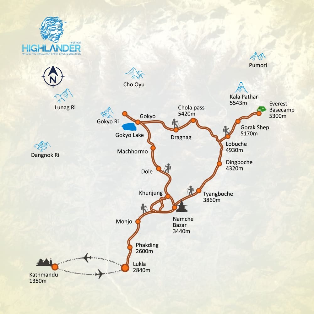 Chola Pass map
