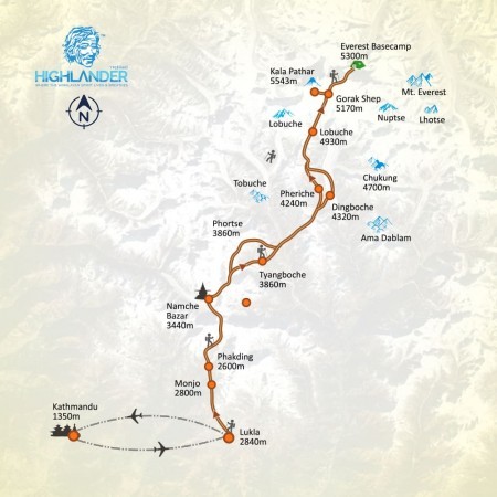 Everest Base camp map