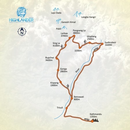 Ganesh Himal map