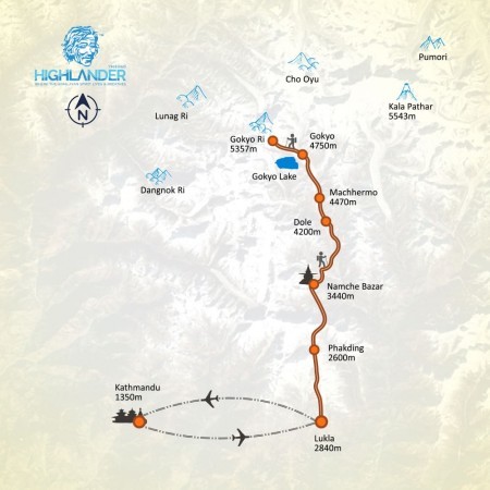 Gokyo Ri map