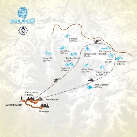 Heli Sightseeing map
