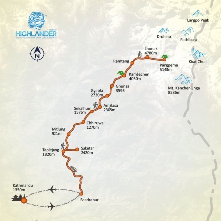 Kanchanjunga Base Camp map