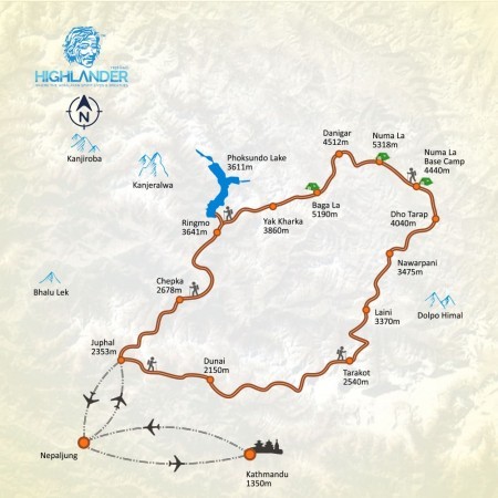 Lower Dolpo map