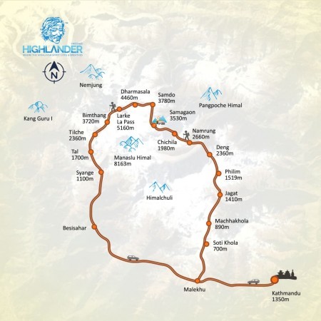 Manaslu Round map
