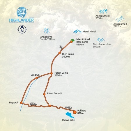Mardi Himal map