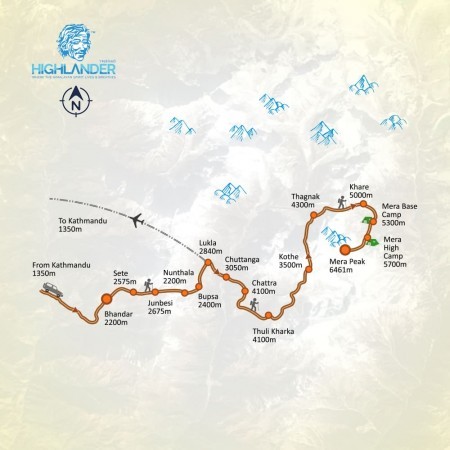 Mera Peak 20 days map