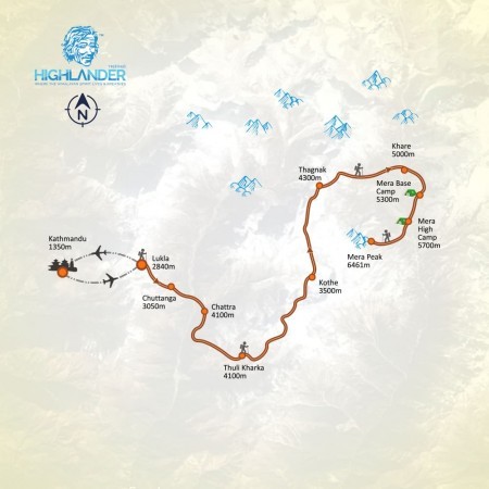 Mera Peak map