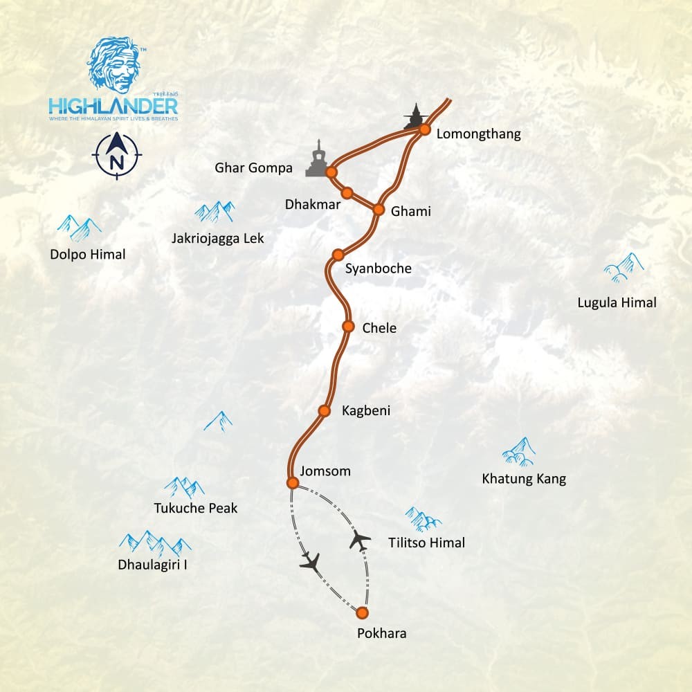 Upper Mustang map