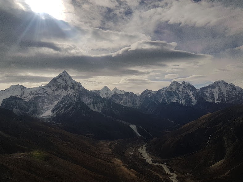 everest view for breakfast from afar