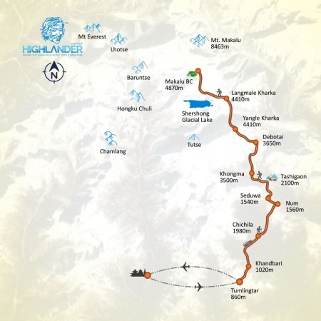 makalu base camp map