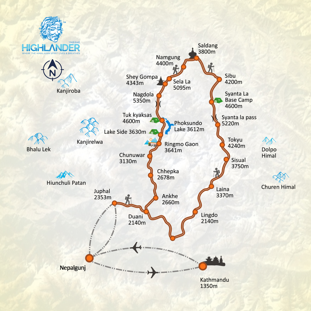upper dolpo map